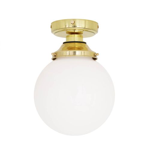 Классический потолочный светильник - DENIZ  - Mullan Lighting - круглый / из опалового стекла / из полированной латуни