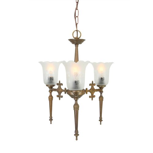 Классическая люстра - ALLEN  - Mullan Lighting - из стекла / из полированной латуни / 3 лампочки