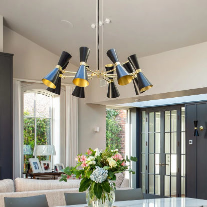 Современная люстра - CAIRO MID-CENTURY - Mullan Lighting - из латуни / 8 лампочек / для профессионального использования