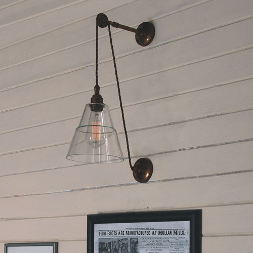 Настенный светильник индустриальный стиль - RIGALE COOLIE  - Mullan Lighting - для интерьера / из латуни / из стекла