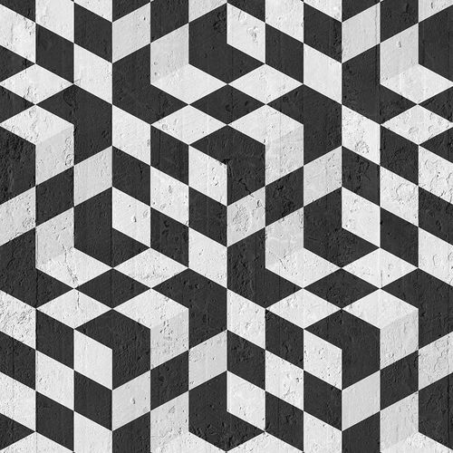 Классический обои - BLACK OPTICAL CUBES - Mineheart - из нетканых материалов / с рисунком / черный