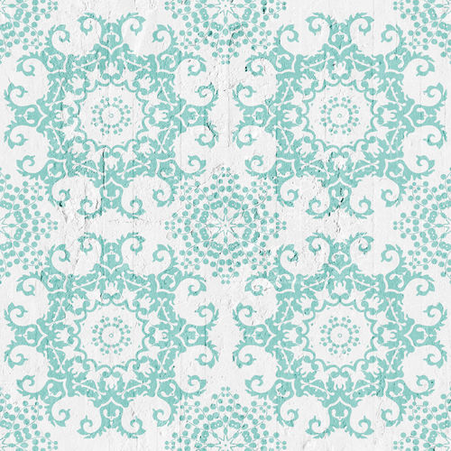 Классический обои - AQUAMARINE OPTICAL DAMASK - Mineheart - из нетканых материалов / дамасский / имитация бетона