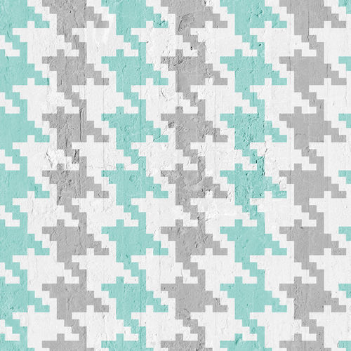 Современный обои - PIED DE POULE -AQUAMARINE &amp; GREY - Mineheart - из нетканых материалов / с рисунком / имитация ткани