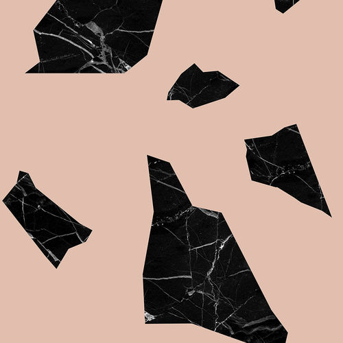 Современный обои - MARBLE FRAGMENT- BLACK &amp; PINK - Mineheart - из нетканых материалов / с рисунком / имитация мрамора