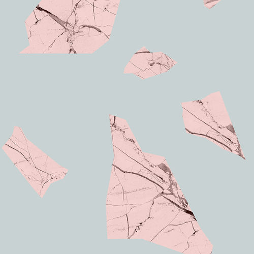 Современный обои - MARBLE FRAGMENT - PINK &amp; BLUE - Mineheart - из нетканых материалов / с рисунком / имитация мрамора