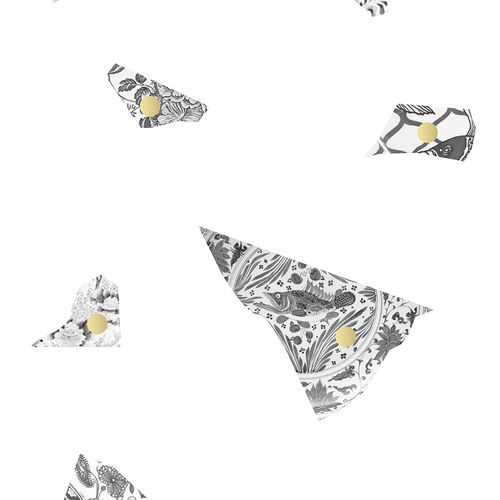 Современный обои - WHITE &amp; GREY PLATE FRAGMENT - Mineheart - из нетканых материалов / с рисунком / имитация мрамора