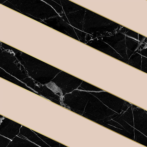 Современный обои - DIAGONAL MARBLE - BLACK &amp; PINK - Mineheart - из нетканых материалов / геометрический / имитация мрамора