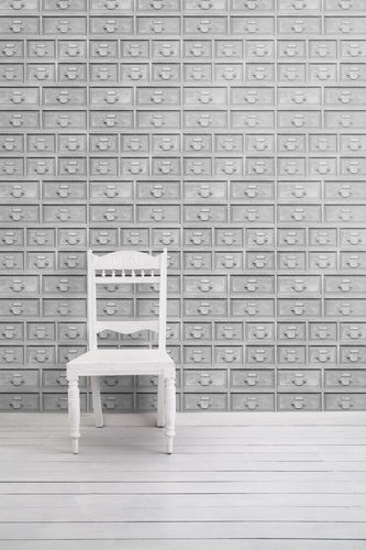 Классический обои - INDUSTRIAL DRAWERS - Mineheart - винтаж / из ткани / виниловый