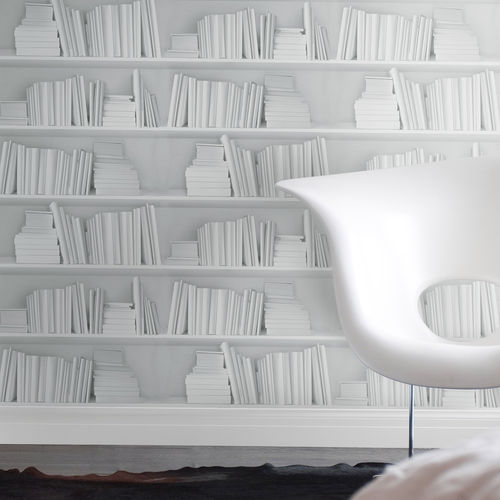 Классический обои - WHITE BOOKSHELF - Mineheart - винтаж / из ткани / виниловый