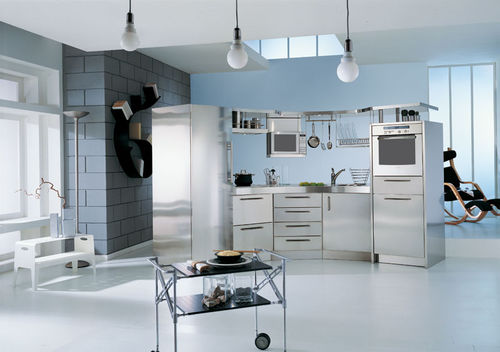Современная кухня - VENUS - ARCA CUCINE ITALIA S.R.L. - из нержавеющей стали / из нержавеющей стали / с ручками
