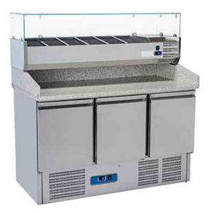 Разделочный стол для пиццы - MAGIC PPC 14000 LUX - FRIGEO PERFECT COOLING - из стекла / из нержавеющей стали / с охлаждением