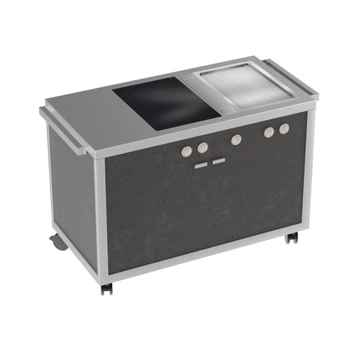 Подвижная кухня - INDUCTION TOP & TEPPANYAKI STATION - LA TAVOLA S.R.L. - современная / из нержавеющей стали / с ручками