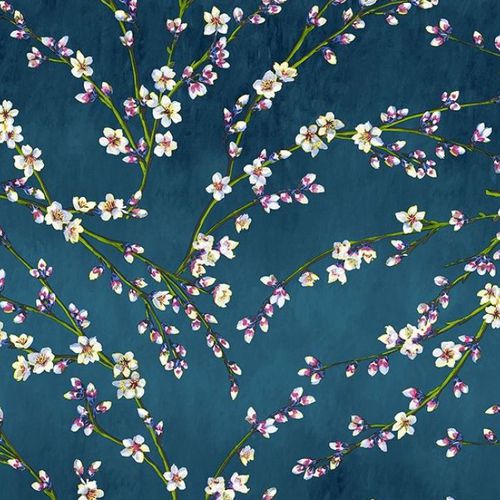 Обивочная ткань - FLEURS D'AMANDIER - Olivier Thévenon Selection - в цветочек / из хлопка / моющаяся