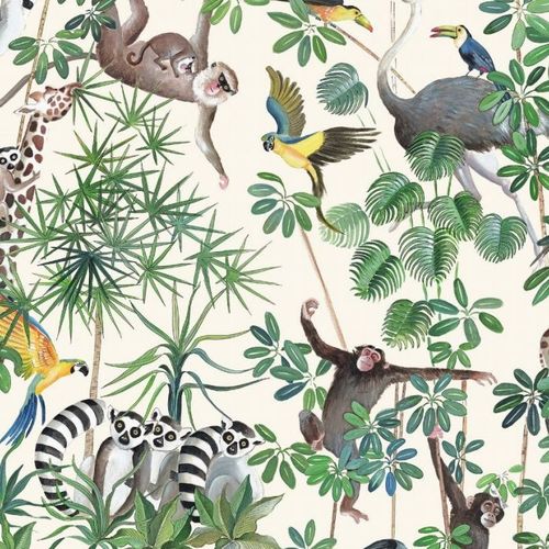 Обивочная ткань - LA JUNGLE DES ANIMAUX - Olivier Thévenon Selection - для штор / природный мотив / с рисунком животных
