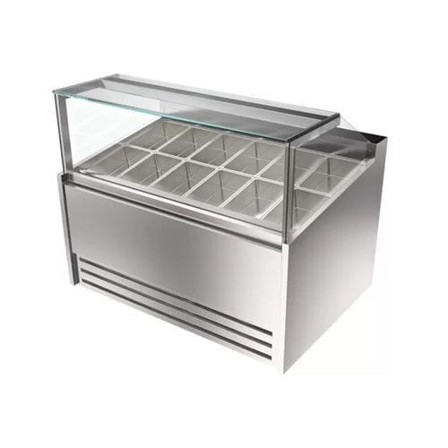 Стоечная холодильная витрина - Oasi - Moving Glass & Metal Design - для кондитерских изделий / из нержавеющей стали / без дверцы