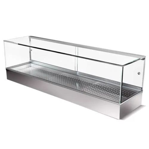 Стоечная холодильная витрина - Moving Glass & Metal Design - для кондитерских изделий / из нержавеющей стали / с раздвижными дверями