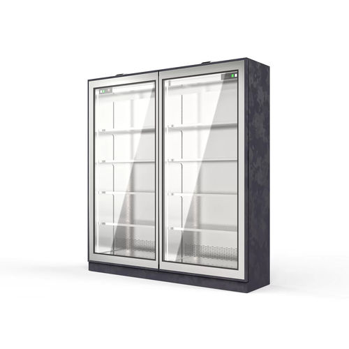 Стоечная холодильная витрина - Moving Glass & Metal Design - из нержавеющей стали / с раздвижными дверями / с регулируемыми полками