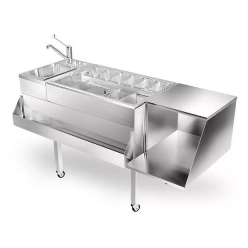 Барная стойка для коктейлей - Moving Glass & Metal Design - из нержавеющей стали / прямая