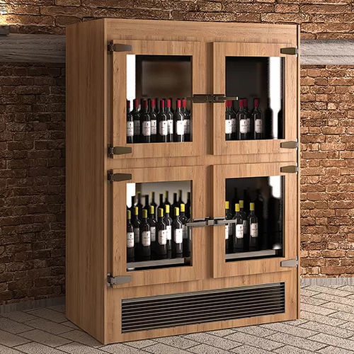 Стоечная холодильная витрина - Retrò - Moving Glass & Metal Design - из нержавеющей стали / из дерева / с дверью