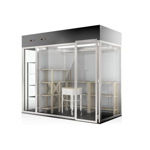 Вертикальная холодильная витрина - Wine Line - Moving Glass & Metal Design - для торговли / из нержавеющей стали / с раздвижными дверями