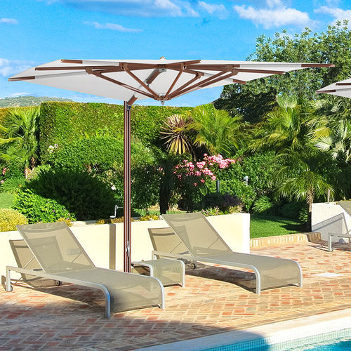 Квадратный зонт от солнца - OCEAN MASTER MAX ZERO HORIZON CANTILEVER - TUUCI - со смещением / из ткани / из дерева