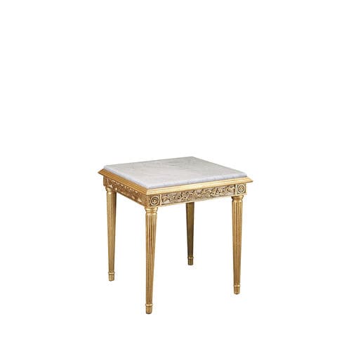 Стилизованный вспомогательный столик - MARIA - Colección Alexandra - из мрамора / с основанием из древесины / квадратный