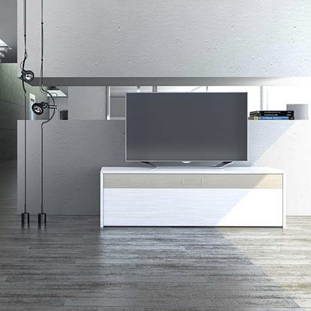 Современная тумба под телевизор - S1 MK - Handelsagentur Lars Schnepel UG - низкая тумба под телевизор / из дерева / из ткани