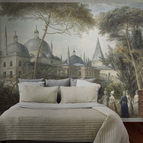 Классический обои - TURKISH SCENE 1/2 - Papiers de Paris - сцены из жизни / имитация обоев / серый