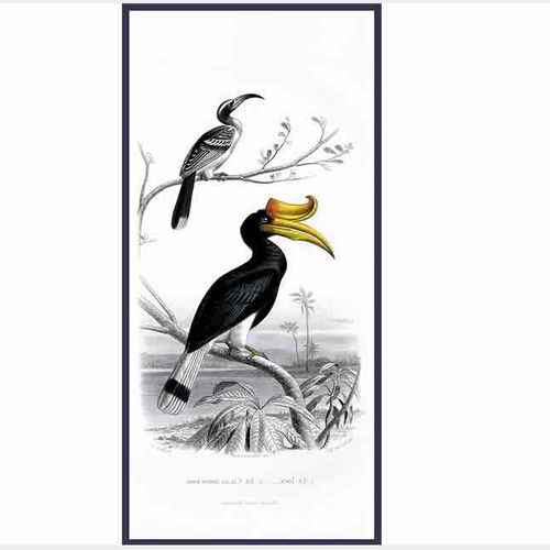 Современный обои - CAYENNE BIRDS /2 - Papiers de Paris - с рисунком животных / имитация обоев / белый