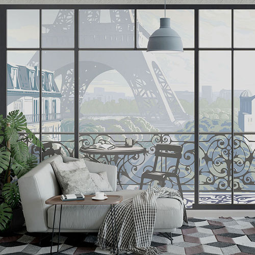 Современный обои - WINDOW ON EIFFEL TOWER #2 - Papiers de Paris - сцены из жизни / имитация обоев / набивной