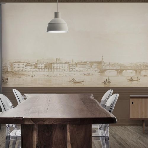 Современный обои - GONDOLES IN FLORENCE - Papiers de Paris - панорамный / сцены из жизни / имитация обоев