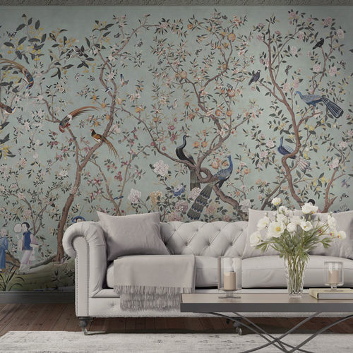 Классический обои - CHINOISERIE 18TH - Papiers de Paris - в цветочек / с рисунком животных / с китайскими мотивами