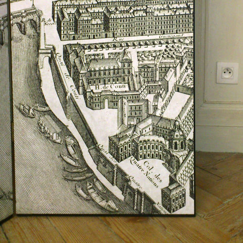 Современная ширма - PARIS MAP 1739 - Papiers de Paris - дерево / из бумаги / серая