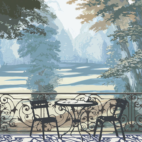 Современный обои - FRENCH GARDEN - Papiers de Paris - природный мотив / сцены из жизни / имитация обоев