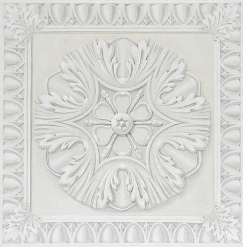 Классический обои - PAINTED COFFERED CEILING - Papiers de Paris - арабский рисунок / имитация бетона / серый