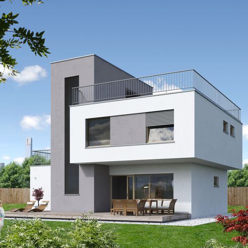 Сборный дом - EK 040 - ekokoncept, wooden prefabricated buildings, d.o.o - на дереве / современный / двухэтажный