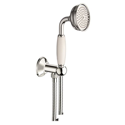 Ручной душ на гибком шланге - DUPLEX COLONIAL - CARIMALI design shower_space - круглый / из латуни / хромированная отделка