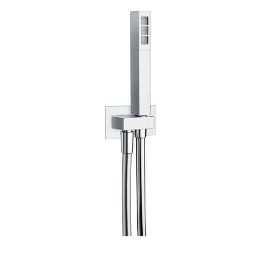 Ручной душ на гибком шланге - DUPLEX SQUARE - CARIMALI design shower_space - квадратный / из латуни / хромированная отделка