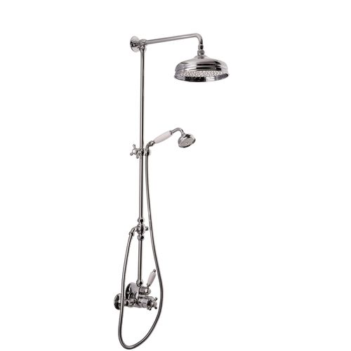 Термостатическая душевая стойка - COLONIAL - CARIMALI design shower_space - из нержавеющей стали / хромированная отделка / настенная
