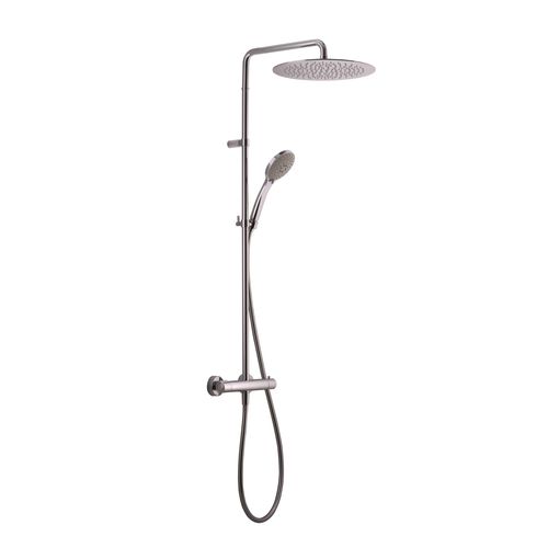 Термостатическая душевая стойка - RIGOLETTO MYSLIM - CARIMALI design shower_space - из нержавеющей стали / хромированная отделка / настенная