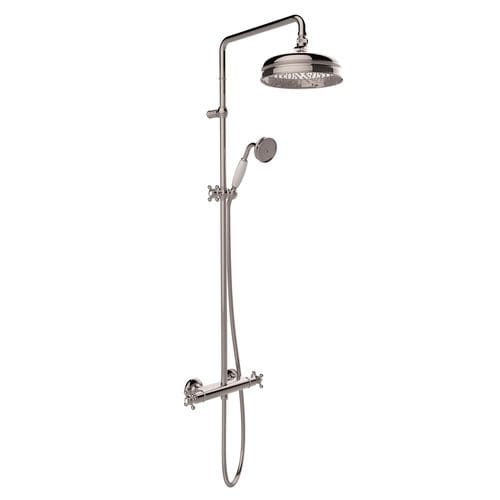 Термостатическая душевая стойка - COLONIAL RIGOLETTO - CARIMALI design shower_space - из нержавеющей стали / хромированная отделка / настенная