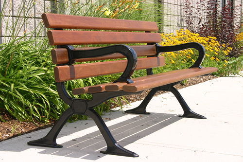 Классическая общественная скамейка - MLB100 - Maglin Site Furniture - из бразильского ореха / из литого алюминия / из пластика