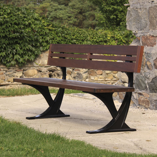 Классическая общественная скамейка - MLB1200 - Maglin Site Furniture - из бразильского ореха / из литого алюминия / из композитных материалов