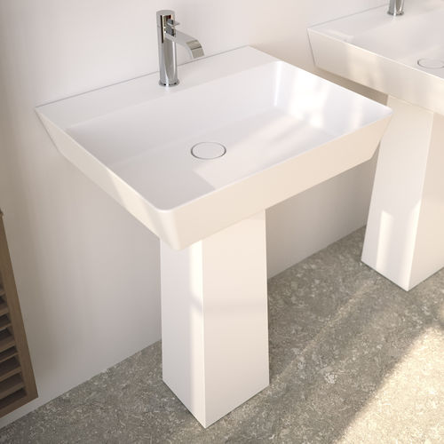 Раковина на ножке - STILO CON - SIGN - из Solid Surface / прямоугольная / современная