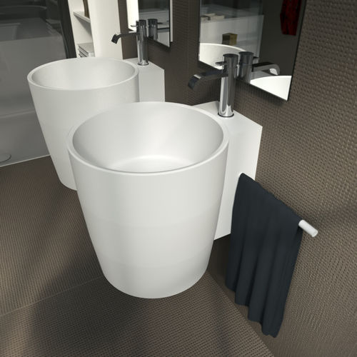 Подвесная раковина - ENTASI - SIGN - из Solid Surface / со встроенными полотенцесушителями / круглая