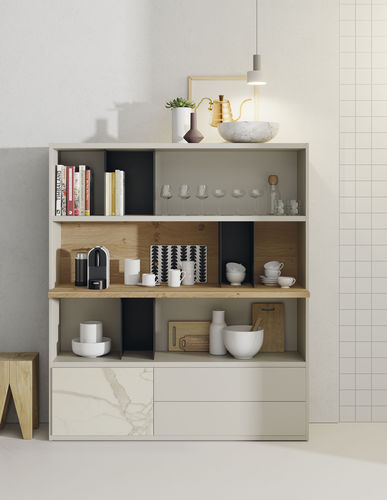 Модульный книжный шкаф - EST109 - VIVE - MUEBLES VERGE S.L. - современный / из лакированной древесины / из дуба