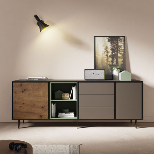 Современный буфет - BOOK 24 - VIVE - MUEBLES VERGE S.L. - из лакированной древесины / из дуба / из стекла