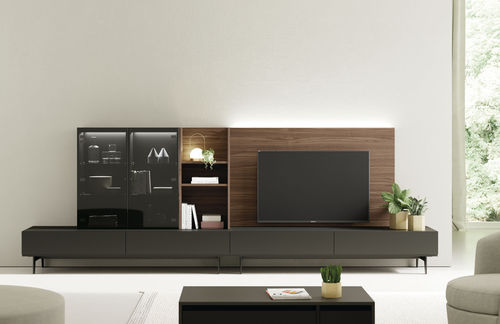 Современная стенка для гостиной - ON SAL&Oacute;N 10 - VIVE - MUEBLES VERGE S.L. - из лакированной древесины / из фанерованной древесины / из орехового дерева
