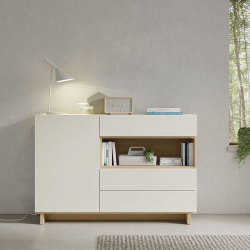 Современный буфет - ON APARADOR 9 - VIVE - MUEBLES VERGE S.L. - из матовой лакированной древесины / из натурального дуба / с полкой
