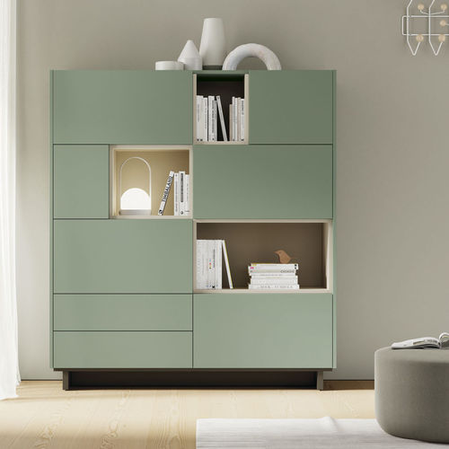 Высокий буфет - ON APARADOR 16 - VIVE - MUEBLES VERGE S.L. - современный / из матовой лакированной древесины / с полкой